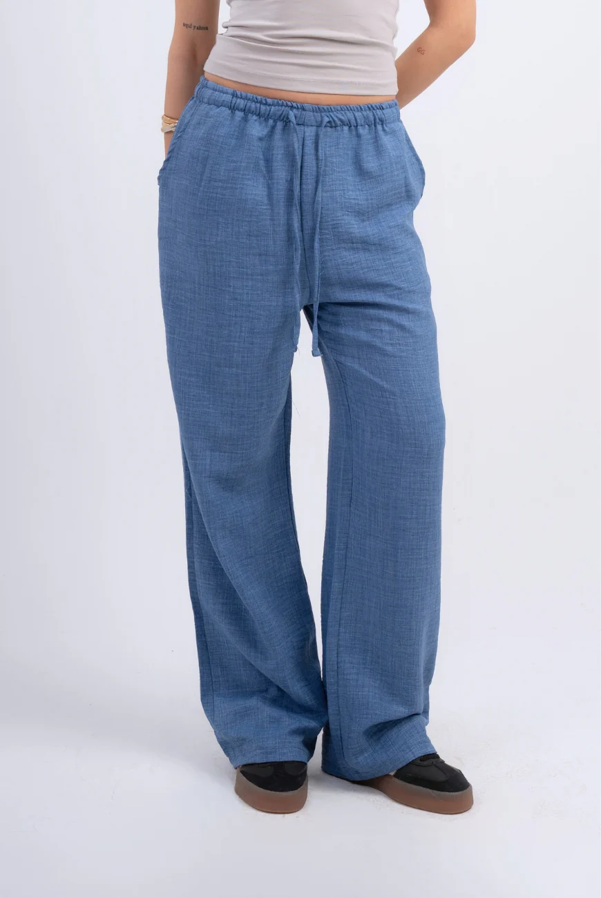 Linen Straight Trousers - Image 6