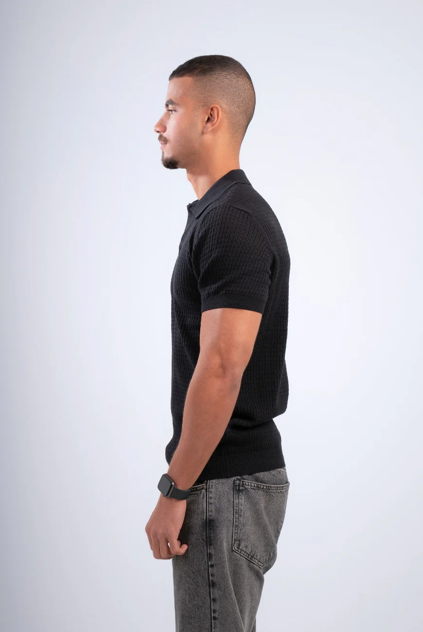 Mesh Knitted Polo - Image 10