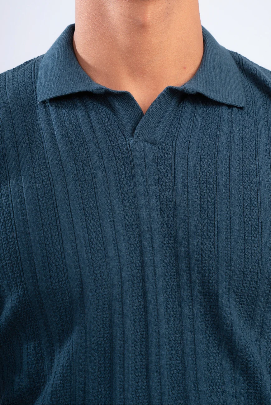Striped Knitted Polo - Image 3