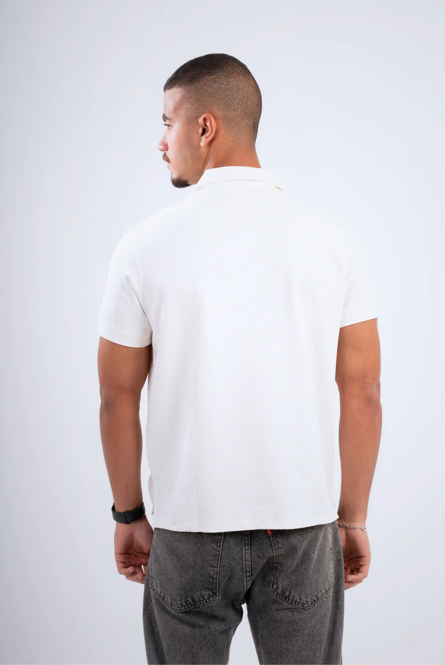 Textured Polo T-shirt - Image 8
